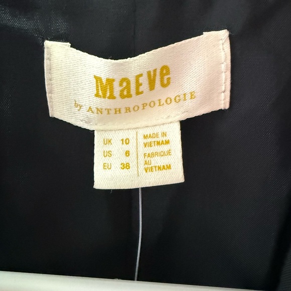 NWT Anthropologie Maeve Black Lazar Rolled Sleeve work academia Blazer 6 - Picture 7 of 8